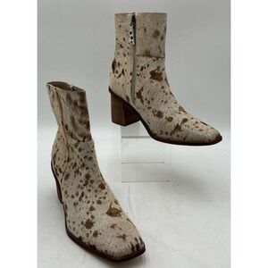 Velez Artisan Colombian Cowhide Hair-on-Hide Square Toe Block Heel Boots Size 40